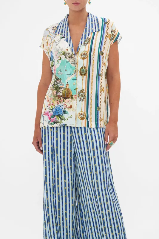 Button Through Collared Top Amalfi Lullaby made by Camilla
