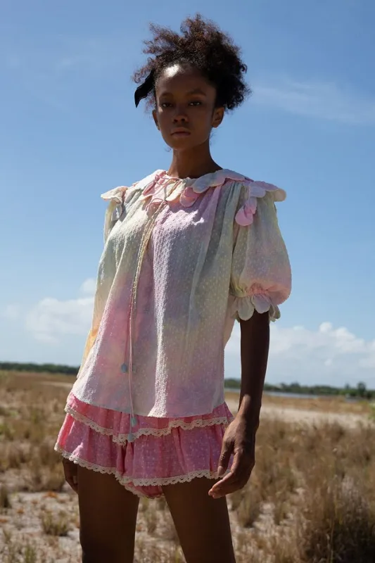 Nico Scallop Top Lemon Candy Tie Dye sold by Sand Dollar