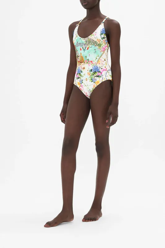 Scoop Neck One Piece With Buttons Amalfi Lullaby sold by Sand Dollar