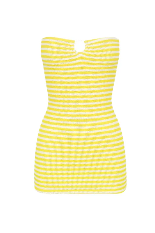 Lush Mini Dress Sunshine Stripe made by Sand Dollar