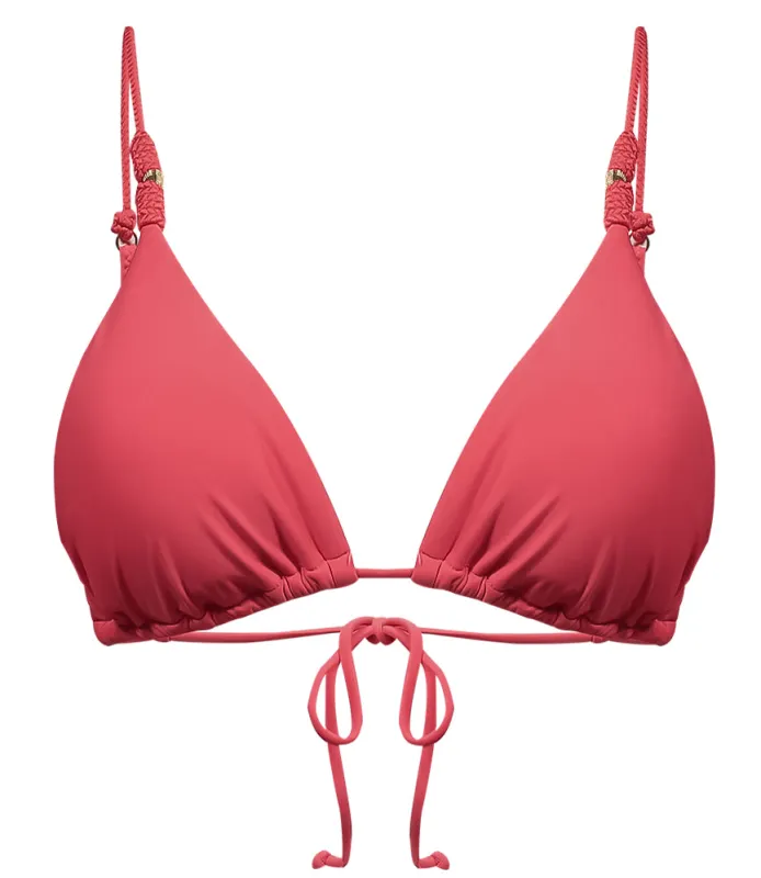 Watermelon Solid Trim Roll Triangle Top made by Vix