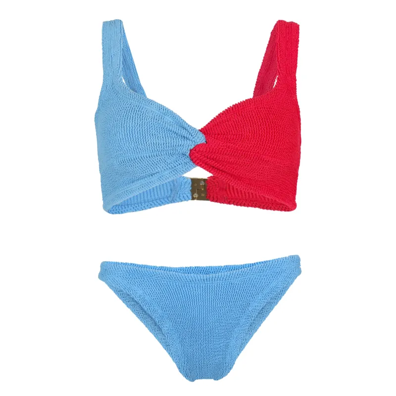 Duo Chelsea Bikini Sky Blue/Red made by Hunza G