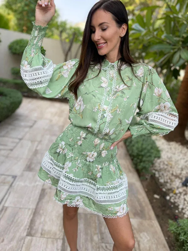 Shirt Tulla & Mabel Skirt Set Green made by Sand Dollar