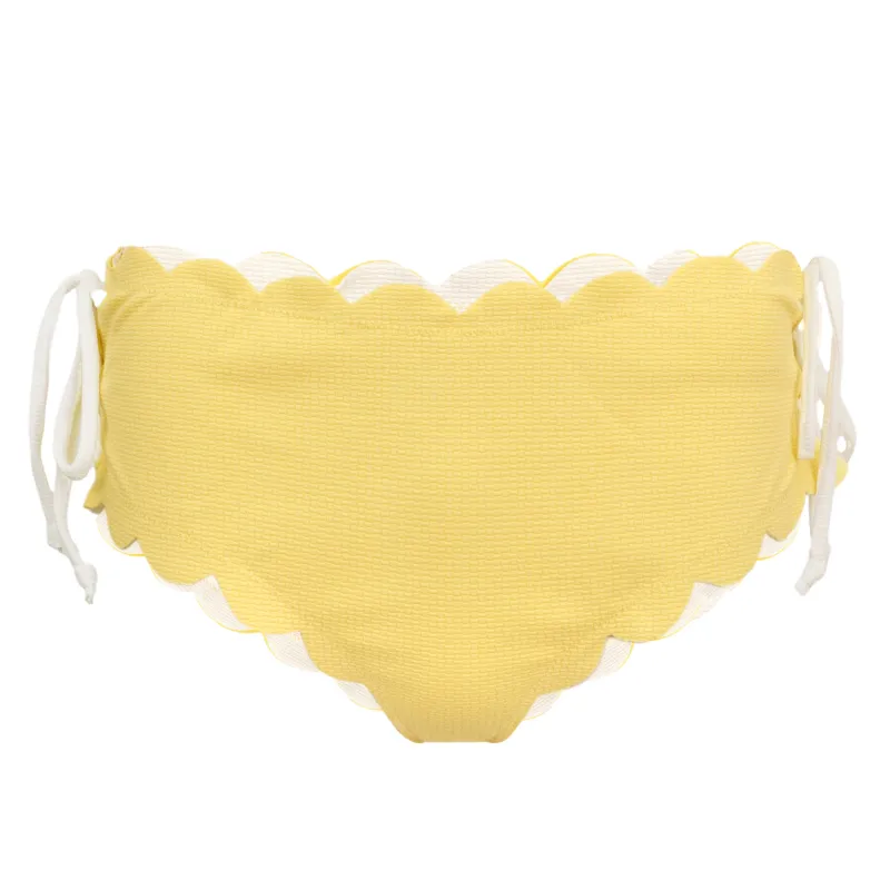 Spring Tie Bikini Bottom Limoncello/Coconut made by Sand Dollar