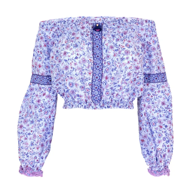 Top Nana Blue Magnolia made by Poupette St Barth