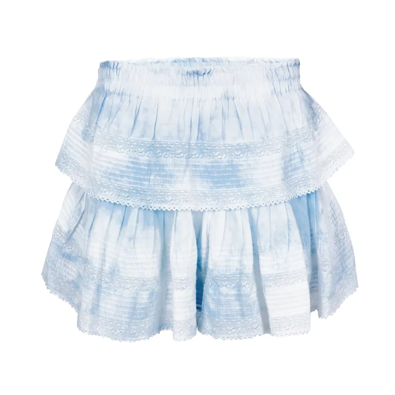 Ruffle Mini Skirt Amalfi Blue Hand Dye made by Sand Dollar