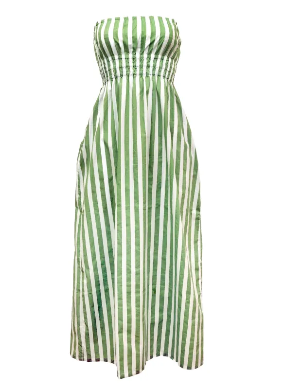 Le Bon Midi Dress Bayou Stripe - Sage made by Faithfull the Brand