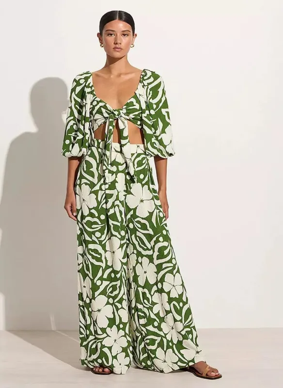 Margherita Top Pavito Floral - Olive sold by Sand Dollar