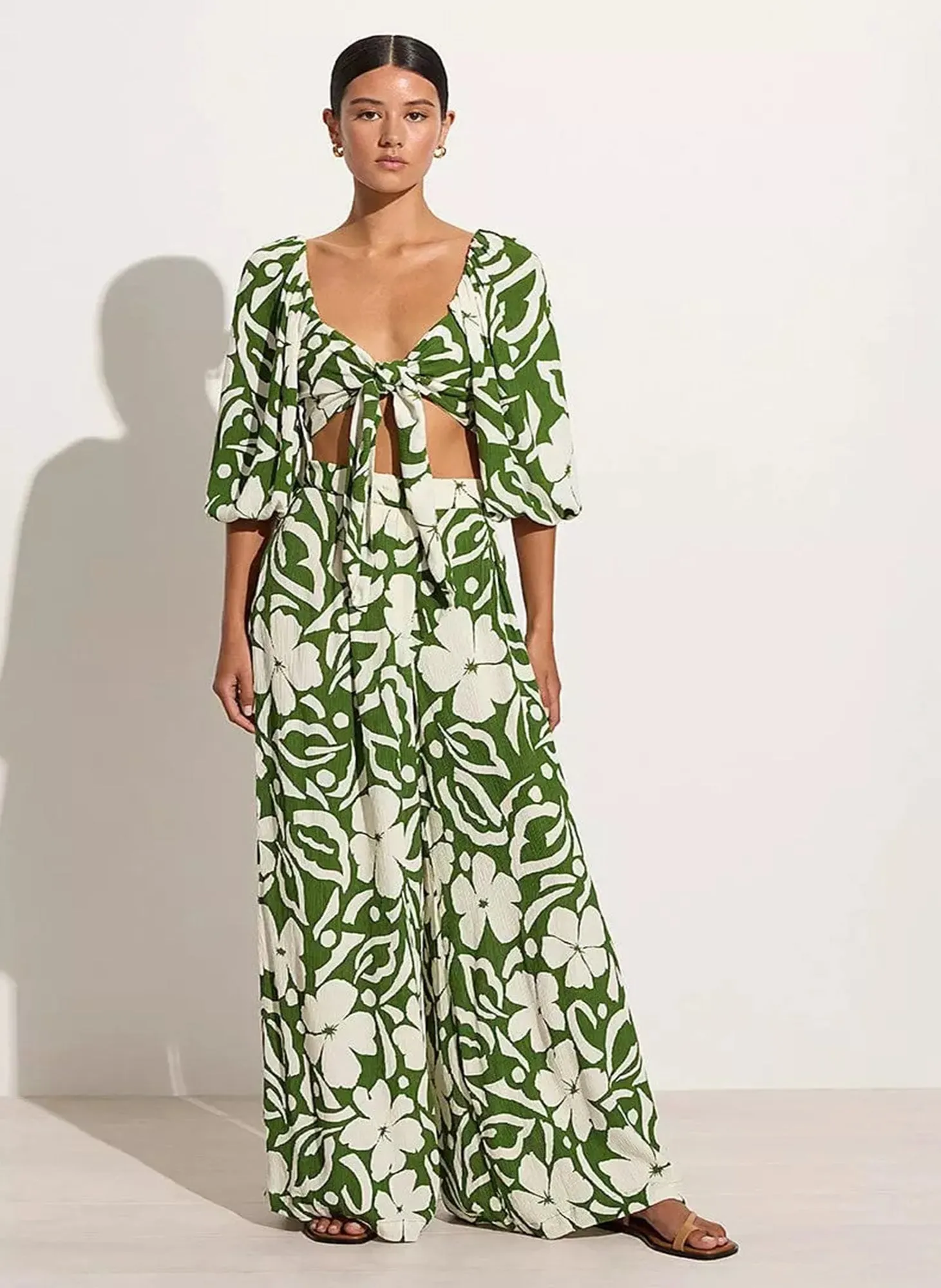 Margherita Top Pavito Floral - Olive sold by Sand Dollar