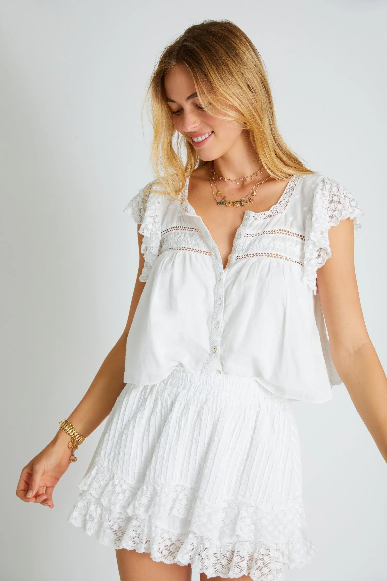 Toya Skirt White sold by Sand Dollar