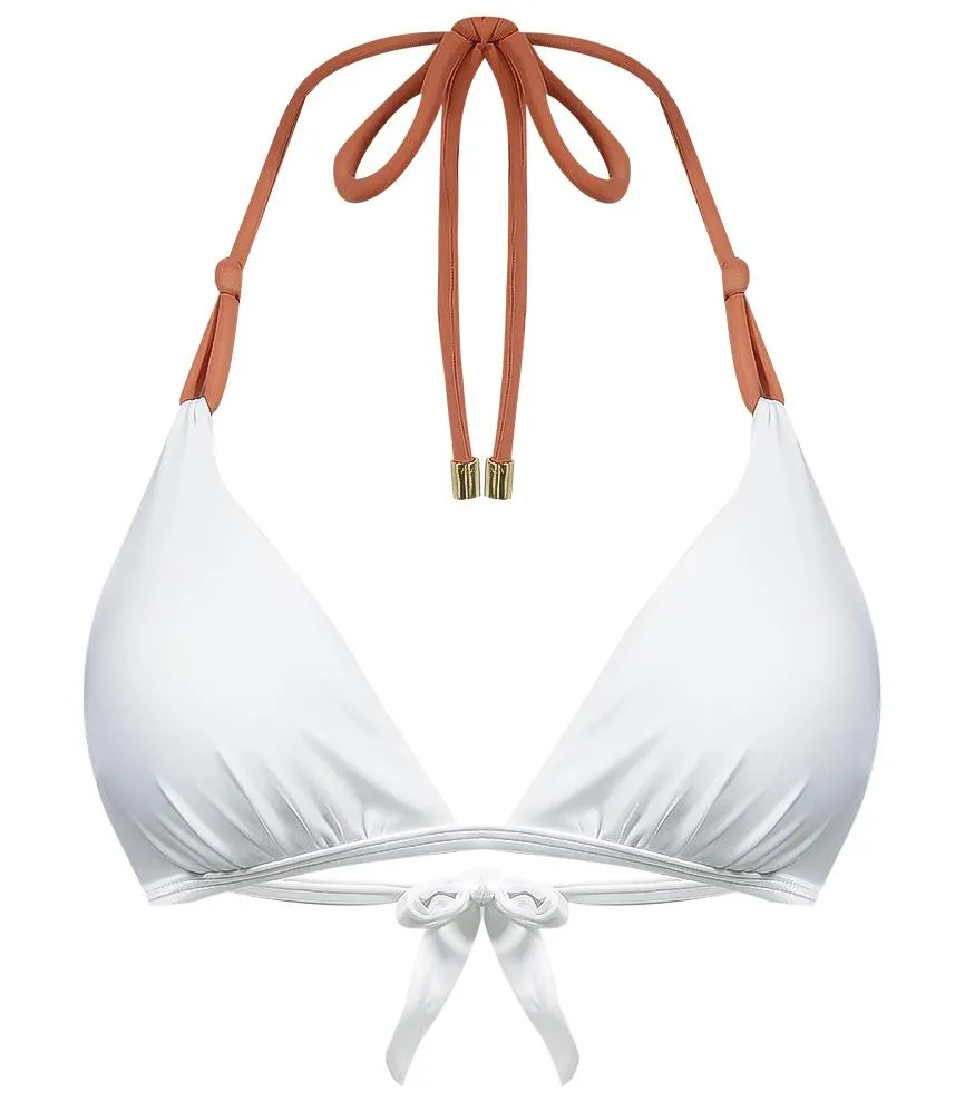 Solid Twine Bikini Top White sold by Sand Dollar