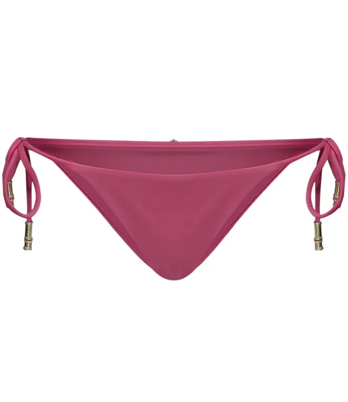 Solid Tie Side Brazilian Cut Bikini Bottom Pink sold by Sand Dollar