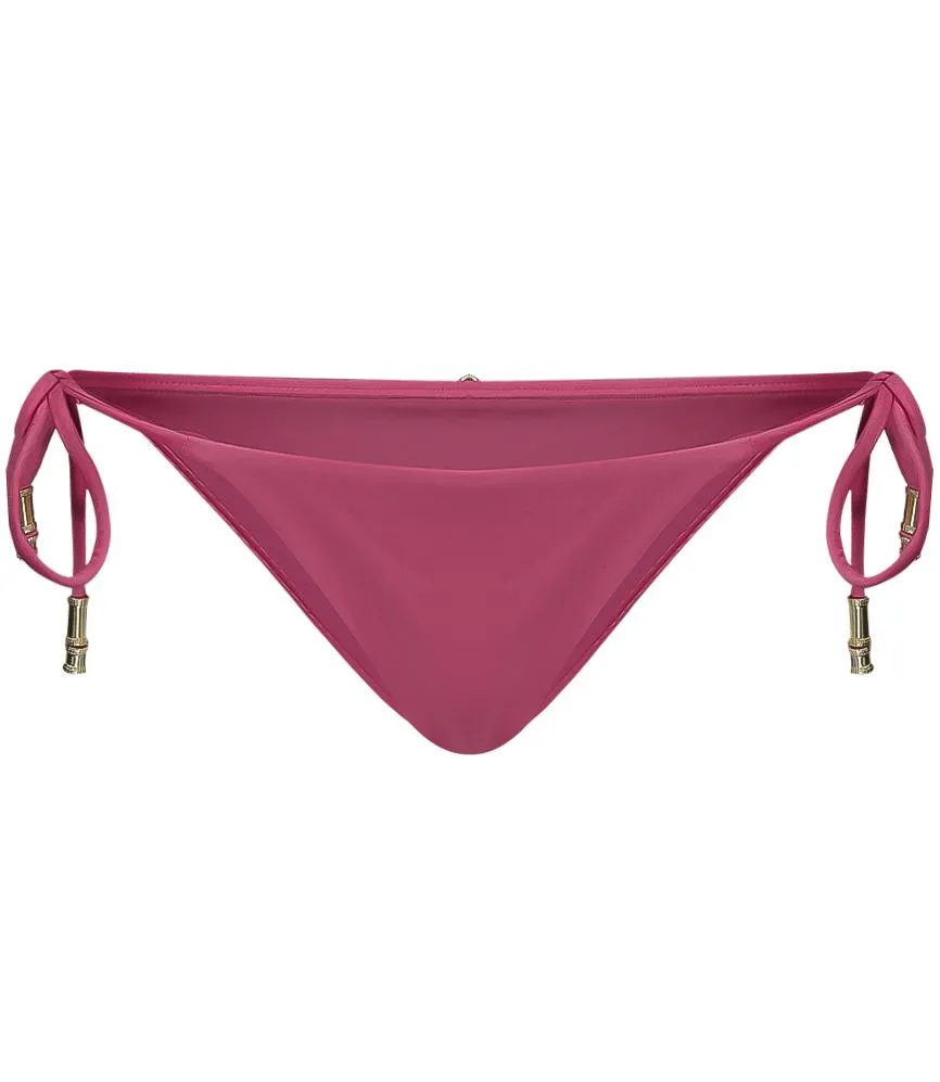 Solid Tie Side Brazilian Cut Bikini Bottom Pink sold by Sand Dollar