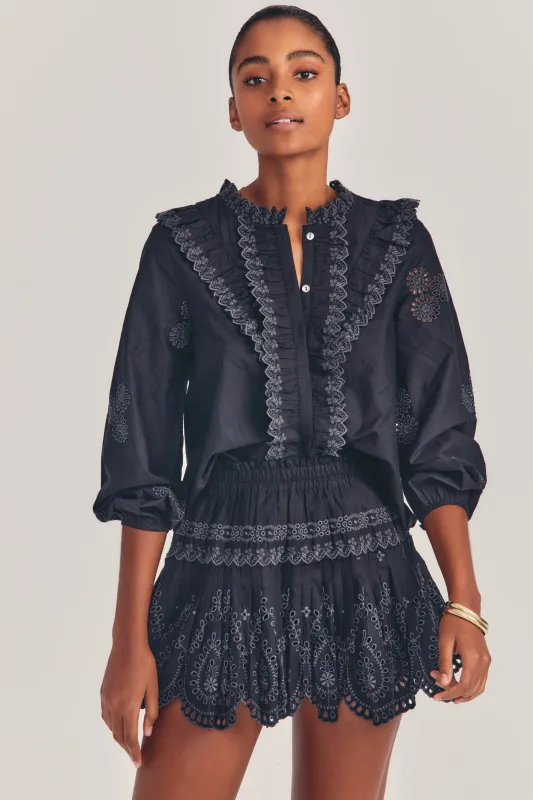 Sarie Skirt Black made by LoveShackFancy