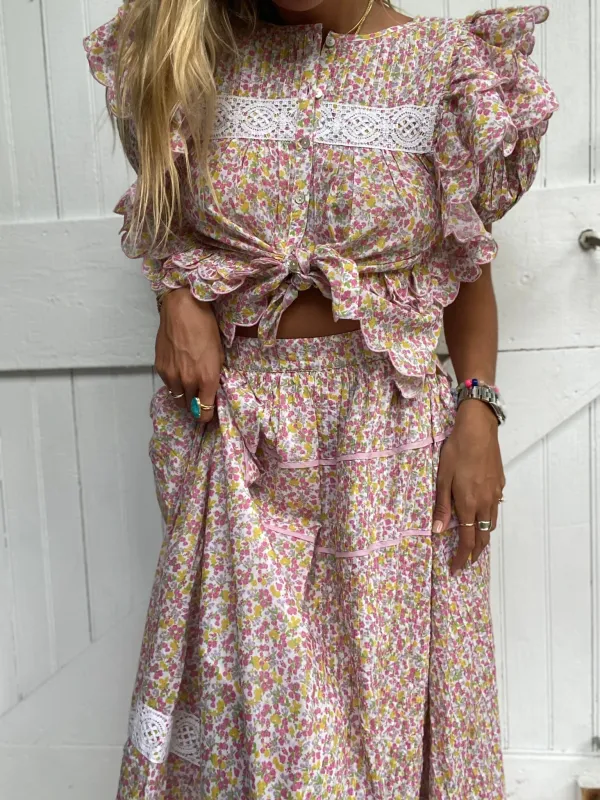 Saratoga Skirt Fruity Punch made by LoveShackFancy