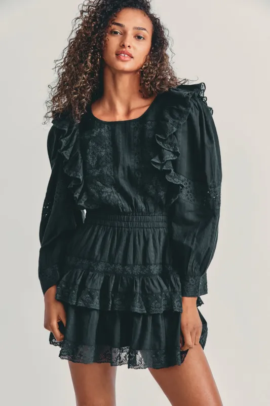 Santorini Dress Black made by LoveShackFancy