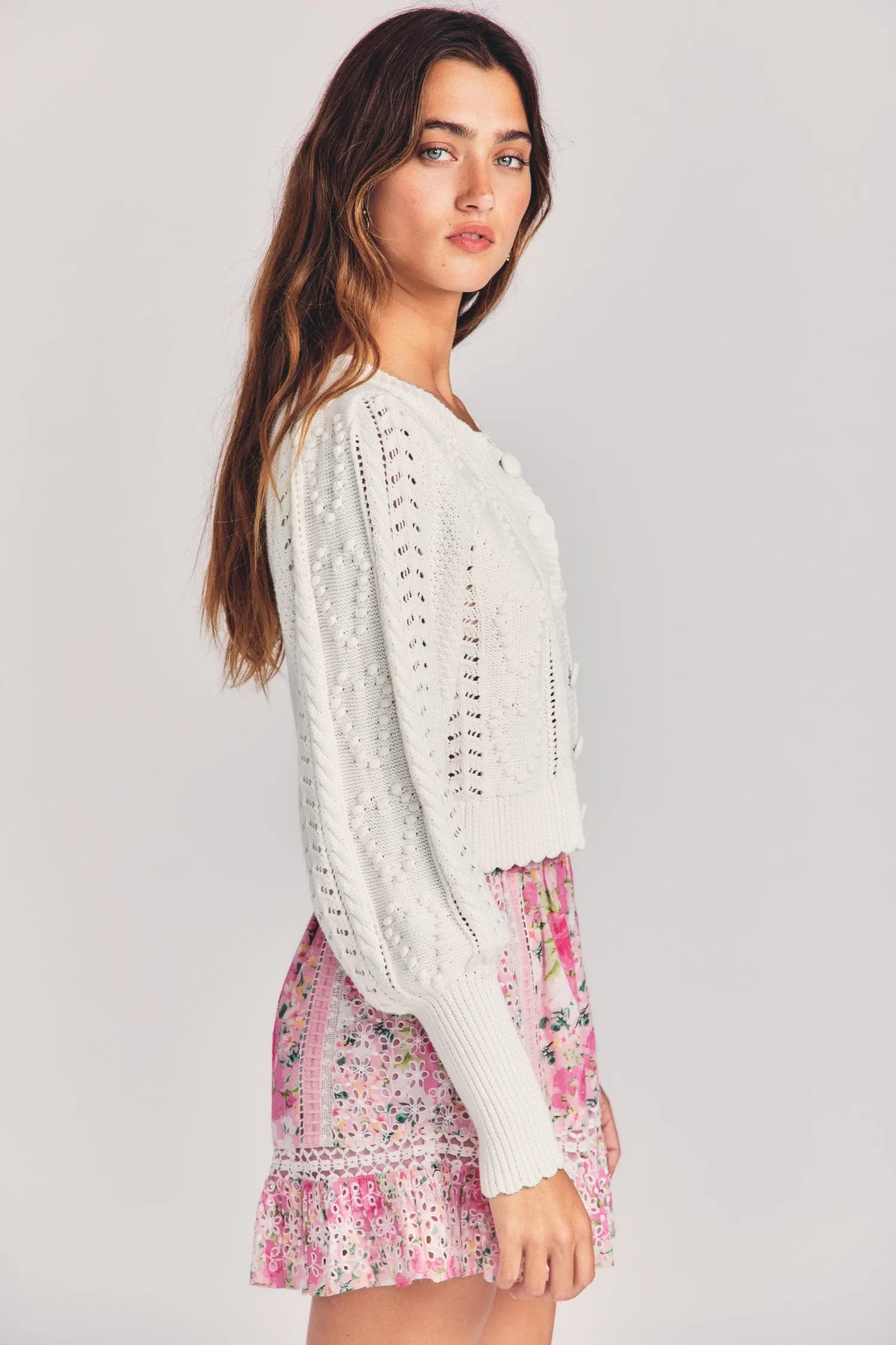 Romeo Cropped Cardigan White sold by Sand Dollar product image thumbnail 3
