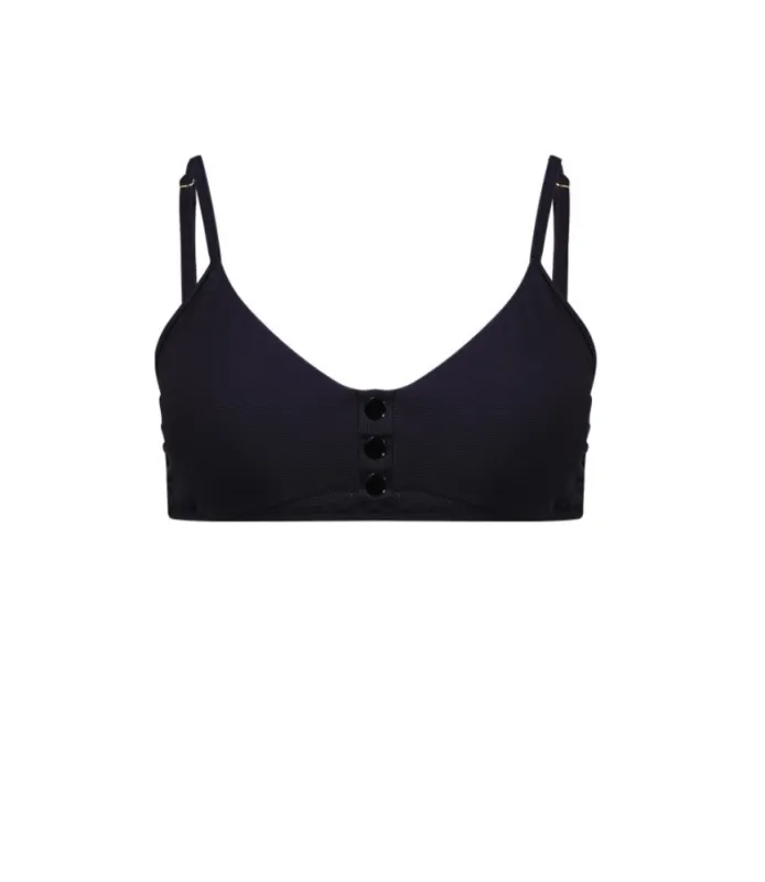 Melissa Odabash St Tropez Ribbed Bikini Top Black sold by Sand Dollar