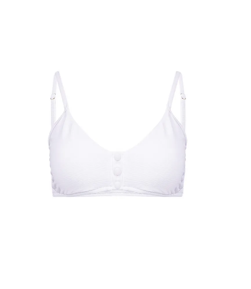 Melissa Odabash St Tropez Ribbed Bikini Top White sold by Sand Dollar