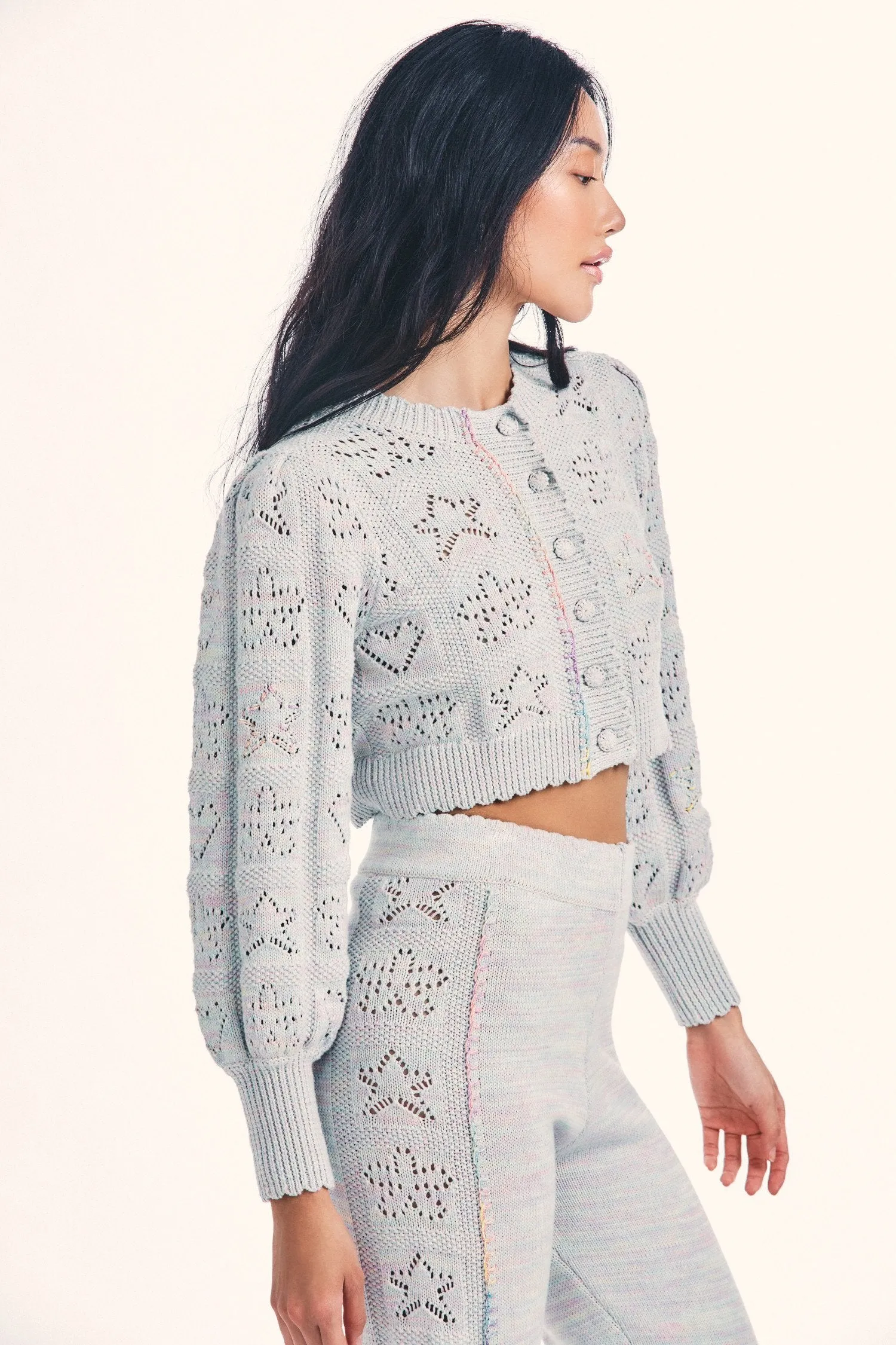 Lata Cropped Cardigan Pastel Rainbow sold by Sand Dollar product image thumbnail 4