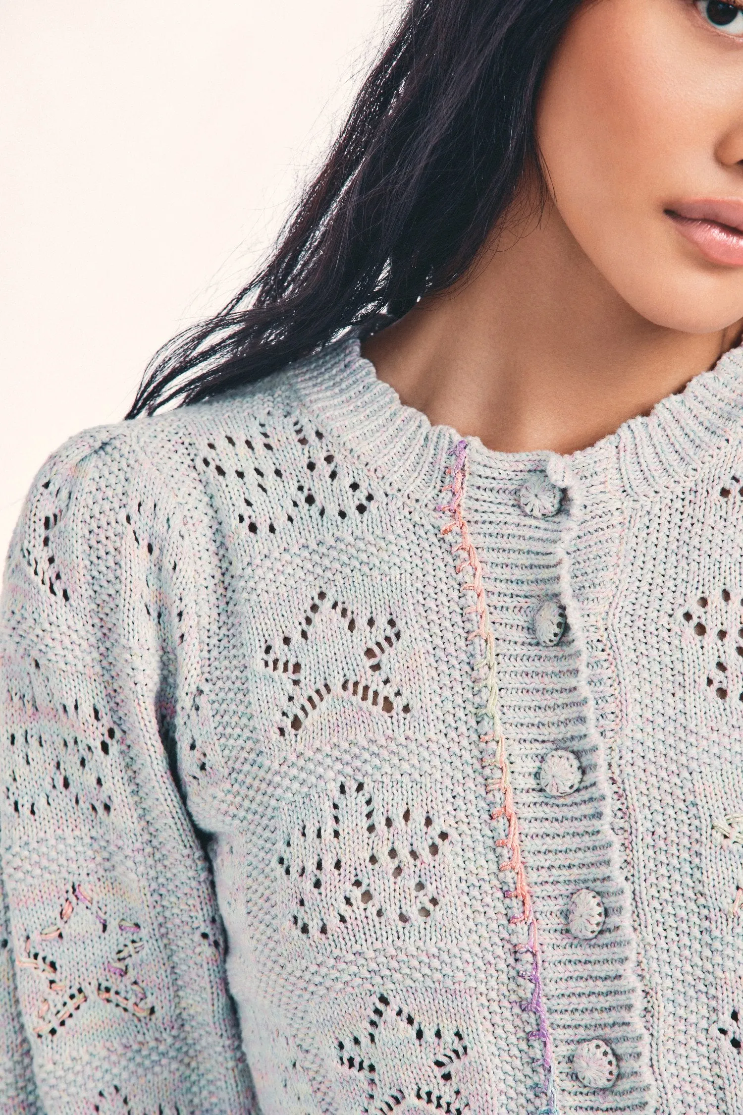 Lata Cropped Cardigan Pastel Rainbow sold by Sand Dollar product image thumbnail 3