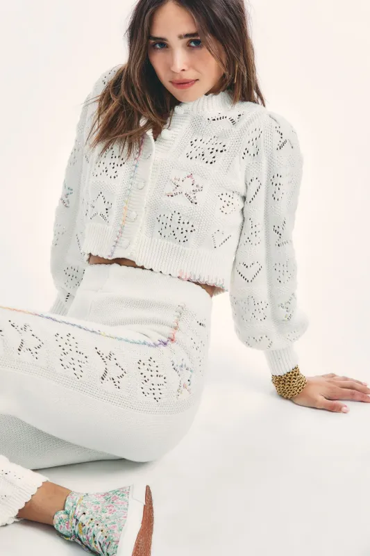 Lata Cropped Cardigan Antique White sold by Sand Dollar