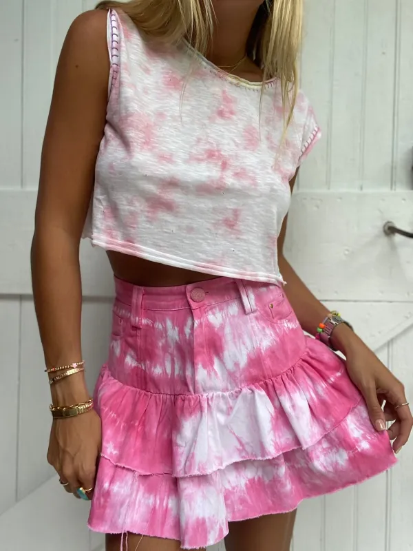 Landen Skirt Hibiscus Hand Dye made by LoveShackFancy