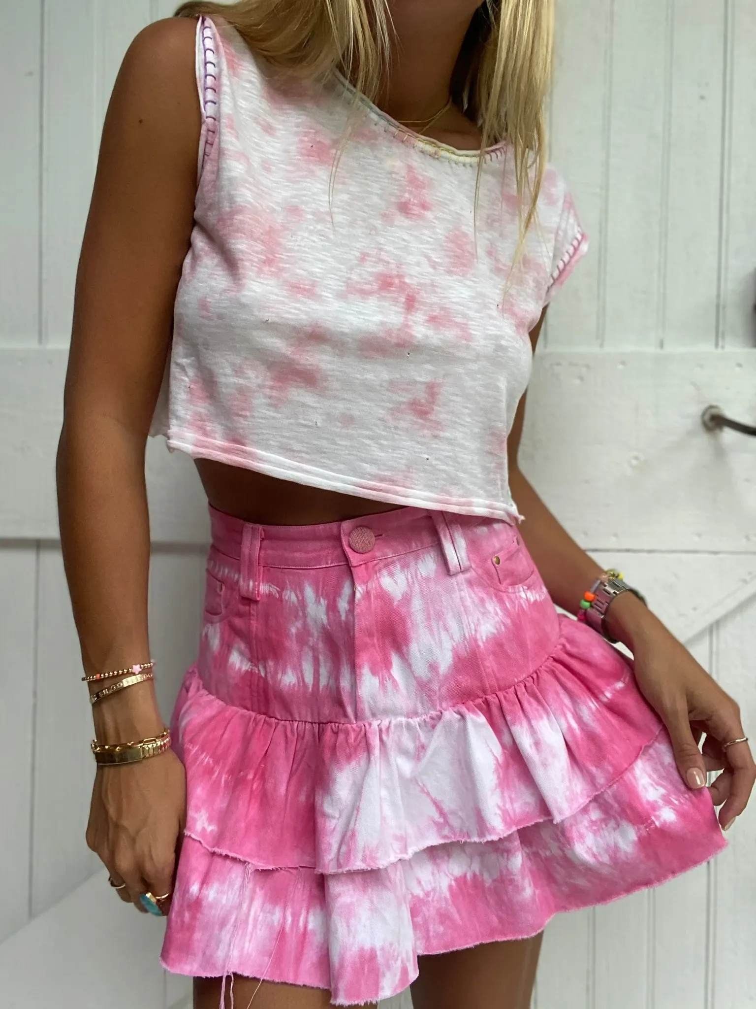 Landen Skirt Hibiscus Hand Dye sold by Sand Dollar