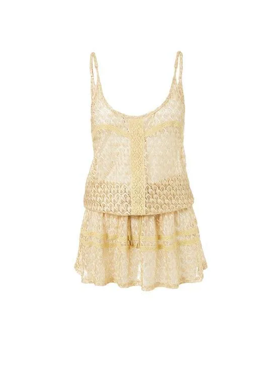 Khloe Knit Mini Dress Gold sold by Sand Dollar