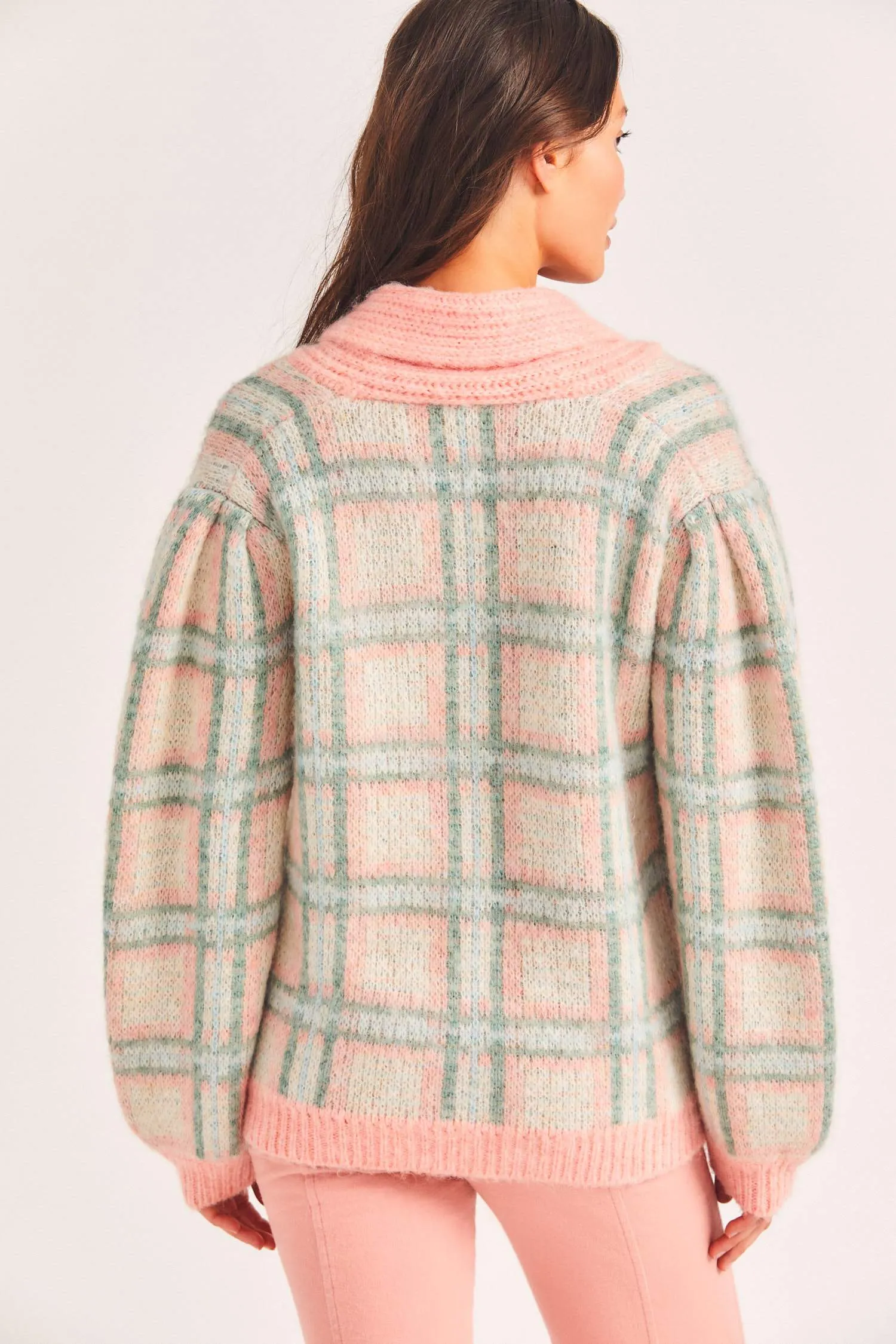 Jeeves Cardigan Magnolia Pink Plaid sold by Sand Dollar product image thumbnail 2
