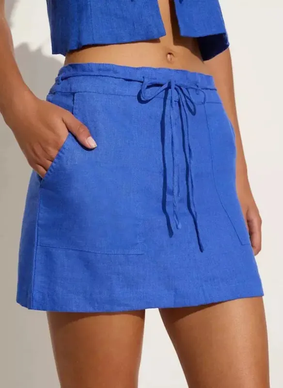 Laurelei Mini Skirt Sicilian Blue made by Faithfull the Brand