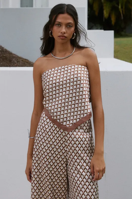 Milani Scarf Top Chocolate Geo made by Seven Wonders