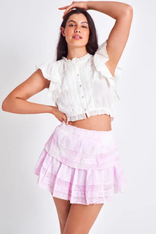 Ruffle Mini Skirt Peony Pink made by Sand Dollar