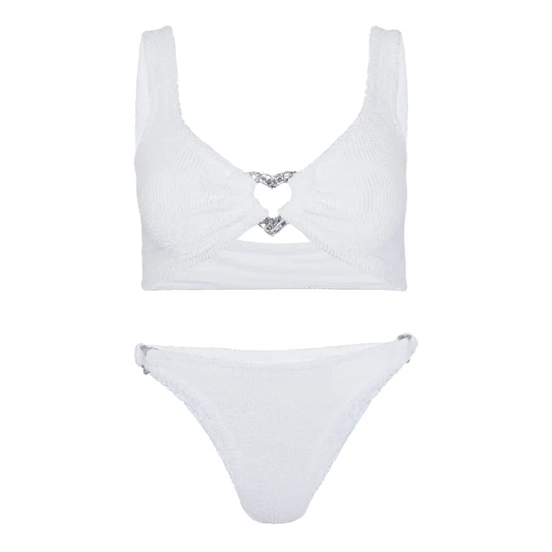 Heather Bikini White/Silver made by Hunza G