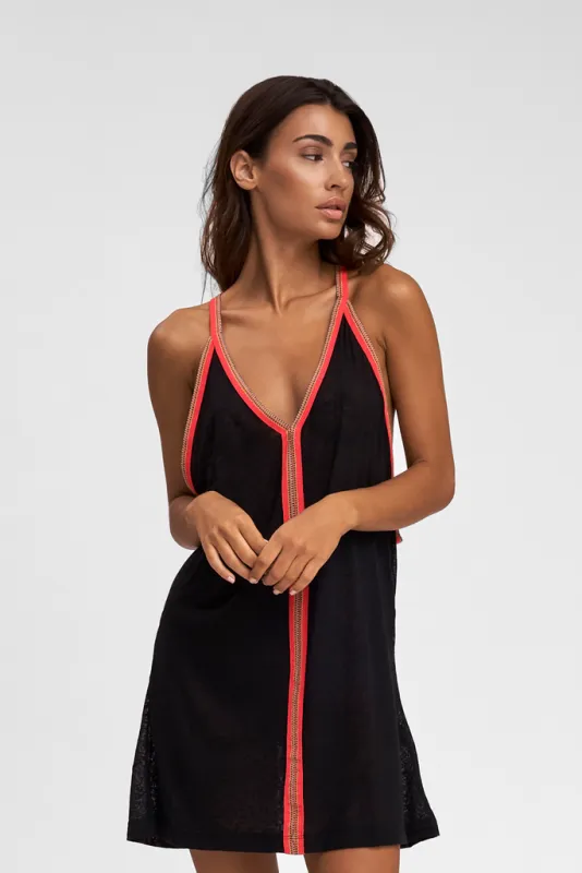 Black Bikini Cover Up - Mini Sundress Black made by Pitusa
