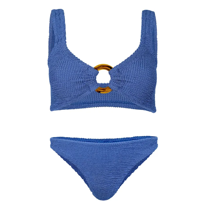 Julia Bikini Metallic Denim sold by Sand Dollar