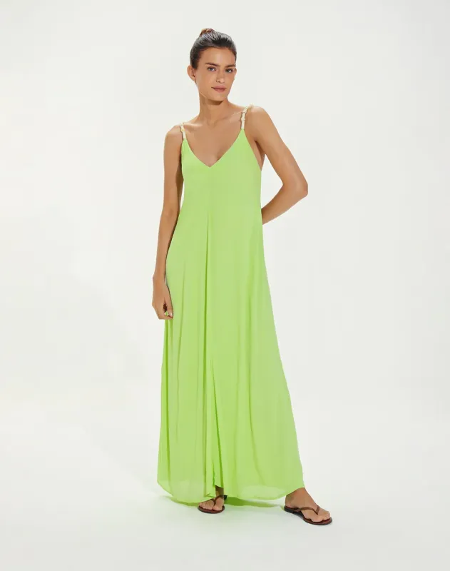 Solid Lilly Detail Long Cover Up Lime made by Vix