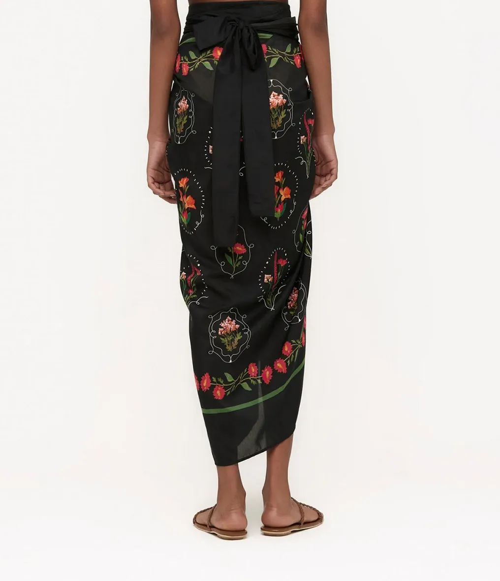 Black Sarong in Floral Print sold by Sand Dollar product image thumbnail 2