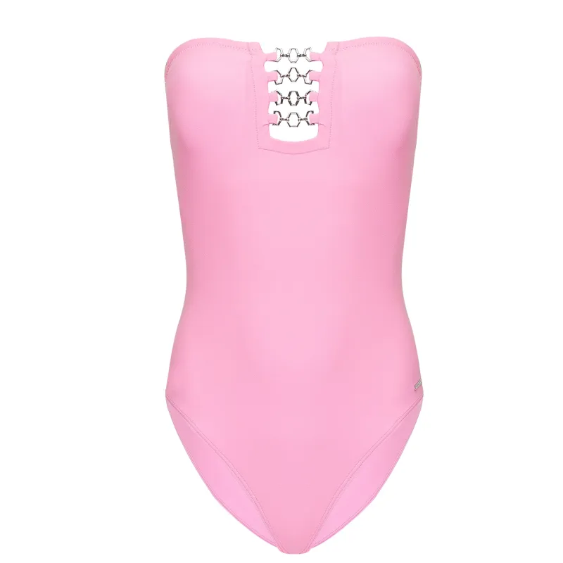 Maya Bandeau One Piece Hollywood Pink made by Sand Dollar