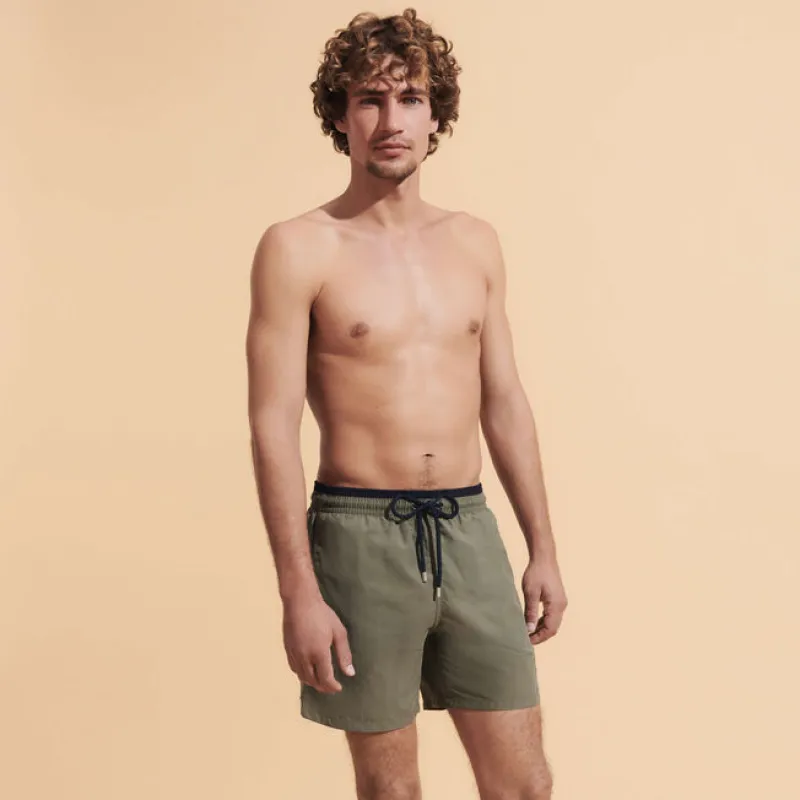 Men Swim Shorts Bicolor Olivier Green made by Vilebrequin