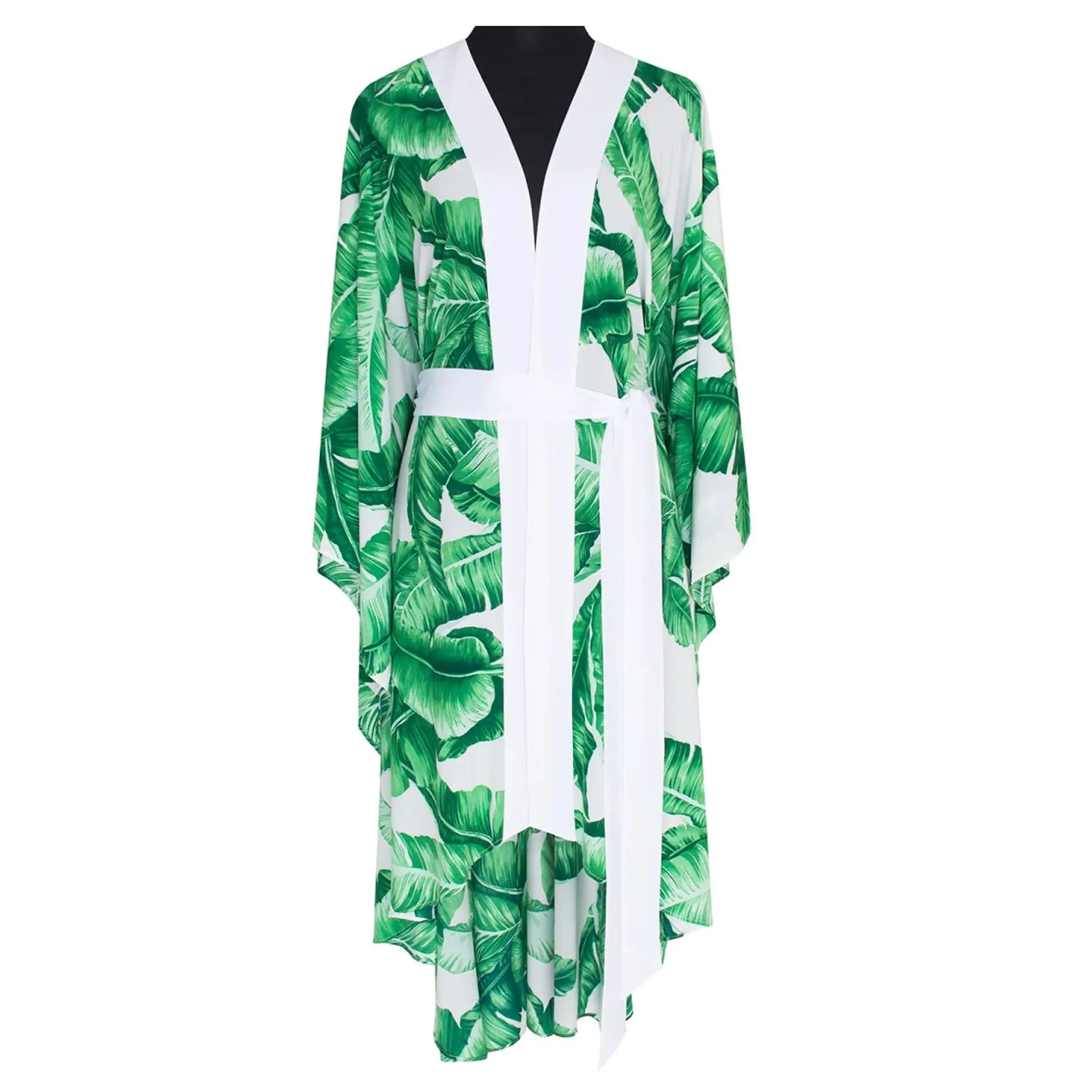 Jungle Green Palm Long kimono Off White sold by Sand Dollar product image thumbnail 2