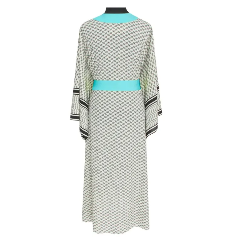 Desert Tribe Long Kimono Turquoise made by Sand Dollar