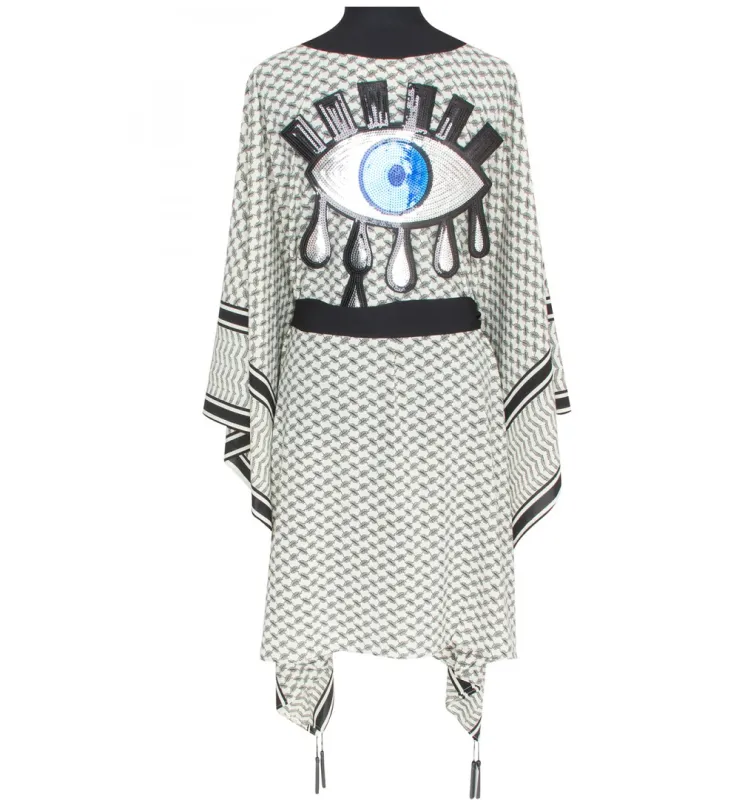 Desert Tribe Midi Kimono Evil Eye Black sold by Sand Dollar