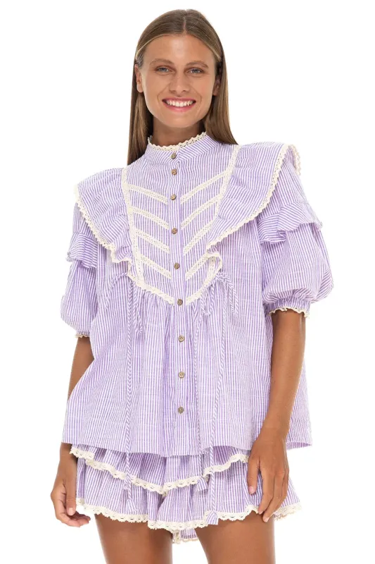 Bellatrix Blouse Seersucker Prune sold by Sand Dollar