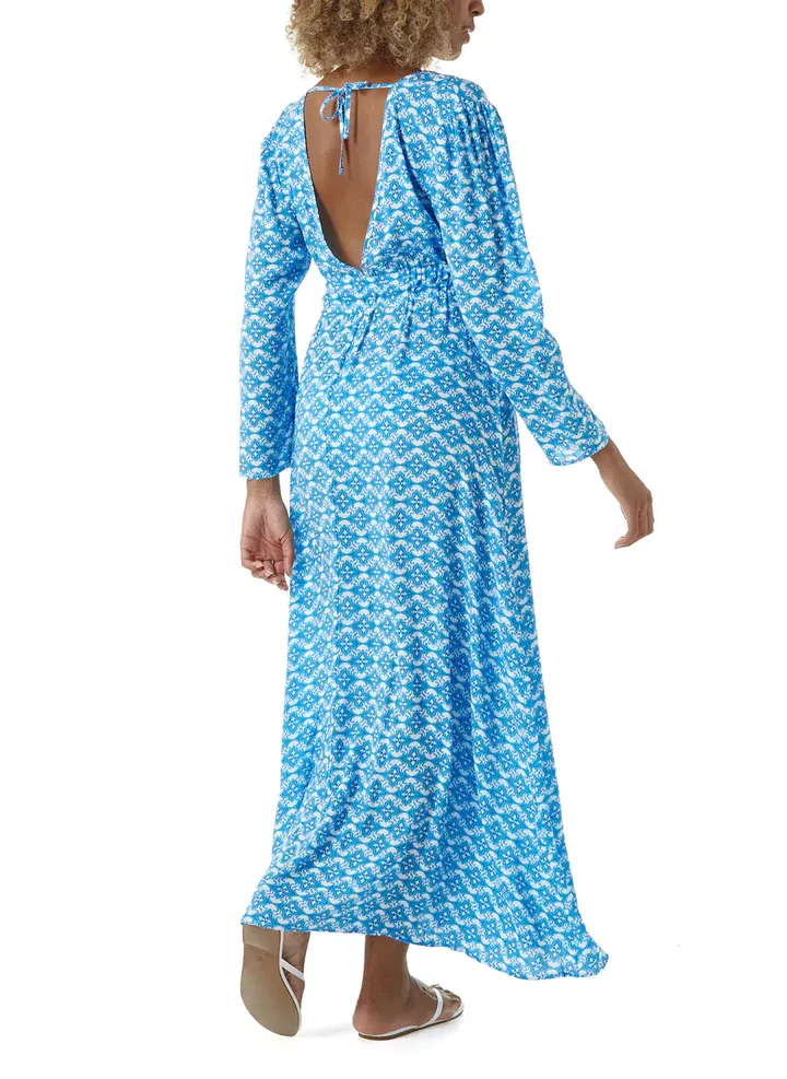 Designer Blue Maxi Kaftan - Farrah Diamond Kaftan sold by Sand Dollar product image thumbnail 3