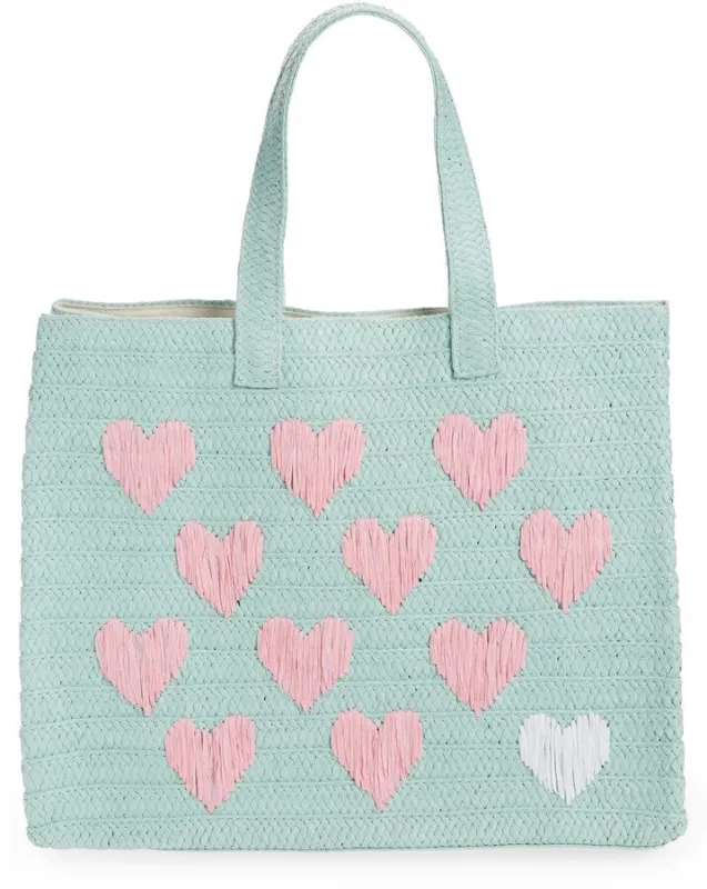 Be Mine Tote Mint/Light Pink sold by Sand Dollar