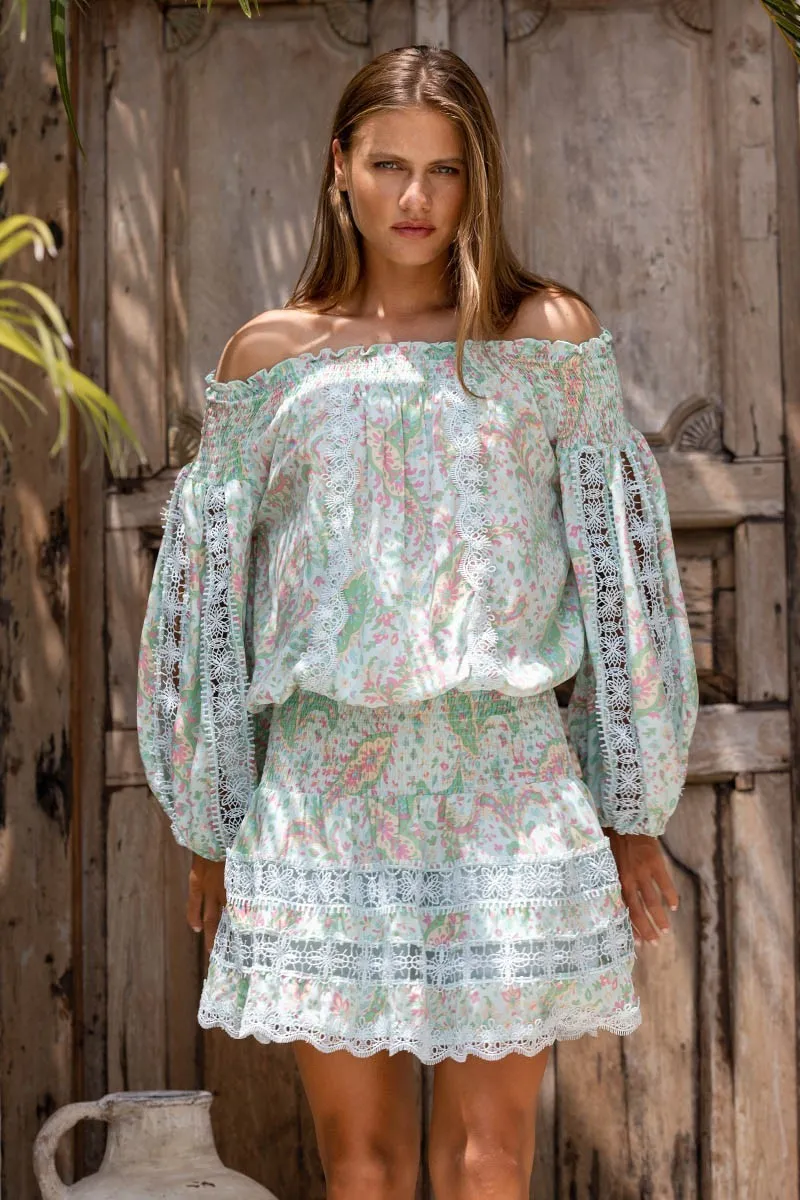 Off the Shoulder Mini Dress in Paisley Print sold by Sand Dollar product image thumbnail 4