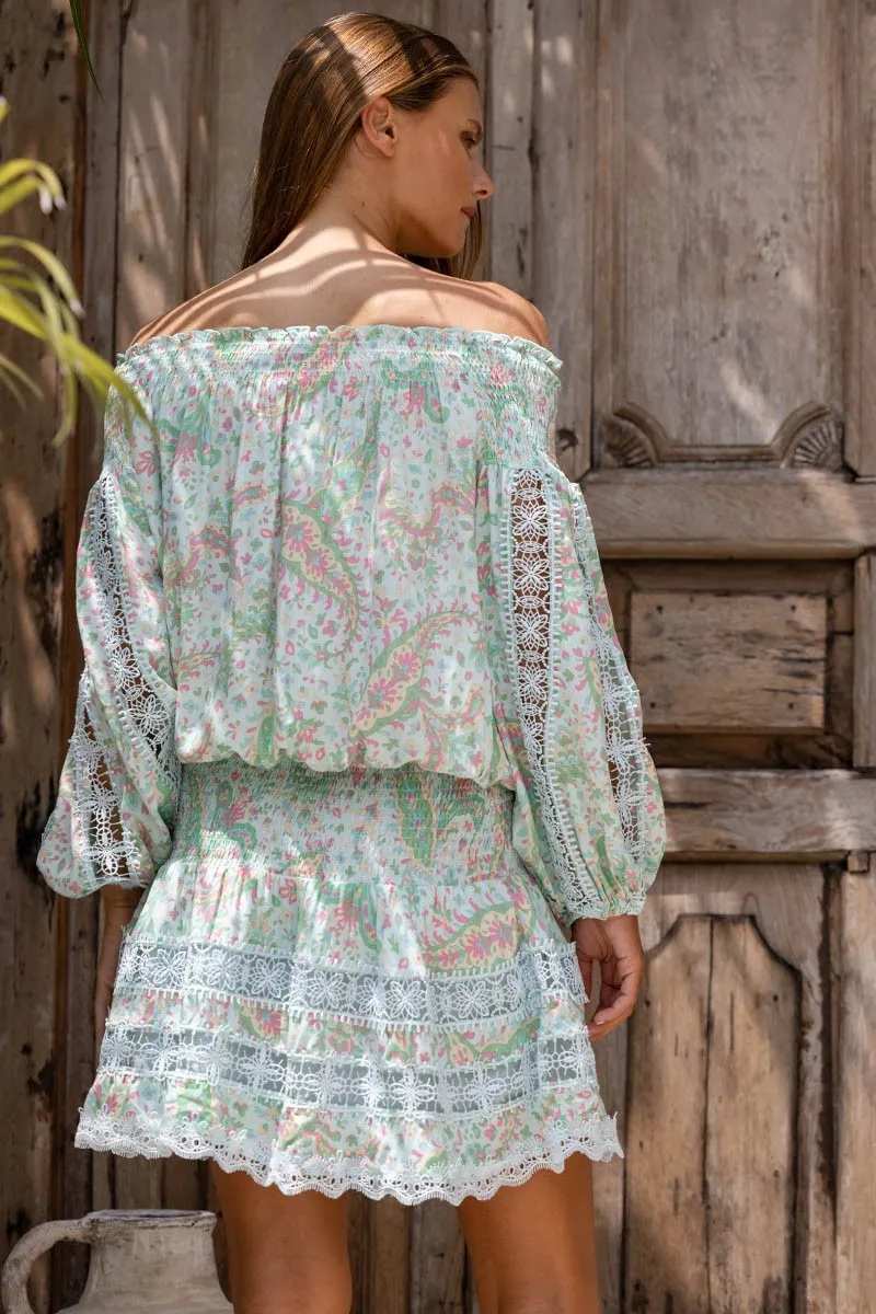 Off the Shoulder Mini Dress in Paisley Print sold by Sand Dollar product image thumbnail 2