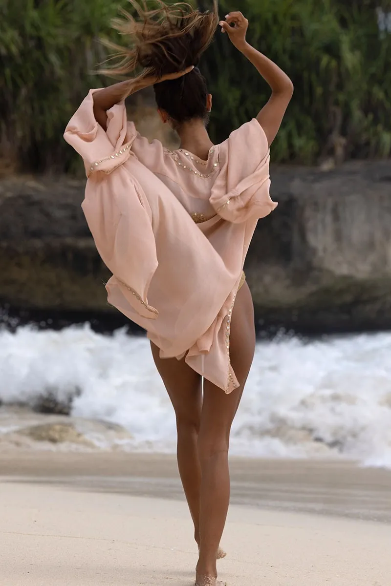 Kimono Beach Cover Up in Peach sold by Sand Dollar product image thumbnail 3