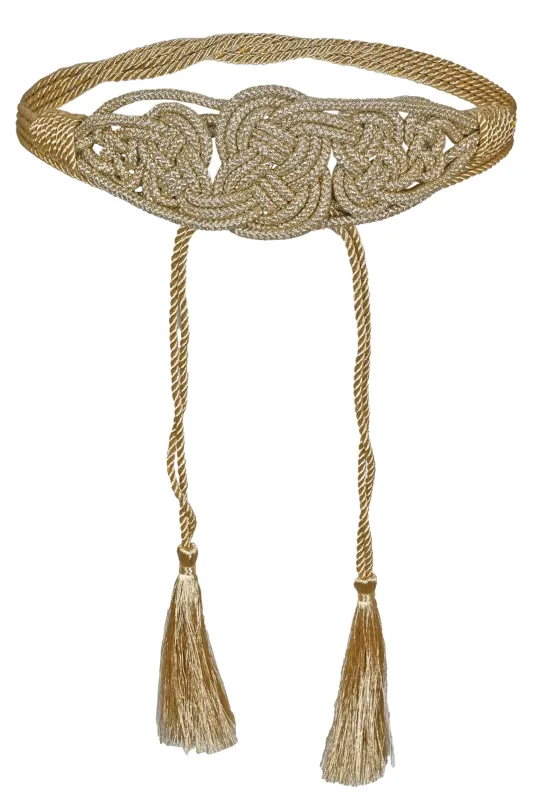 Womens Tassel Belt in Gold made by Sand Dollar